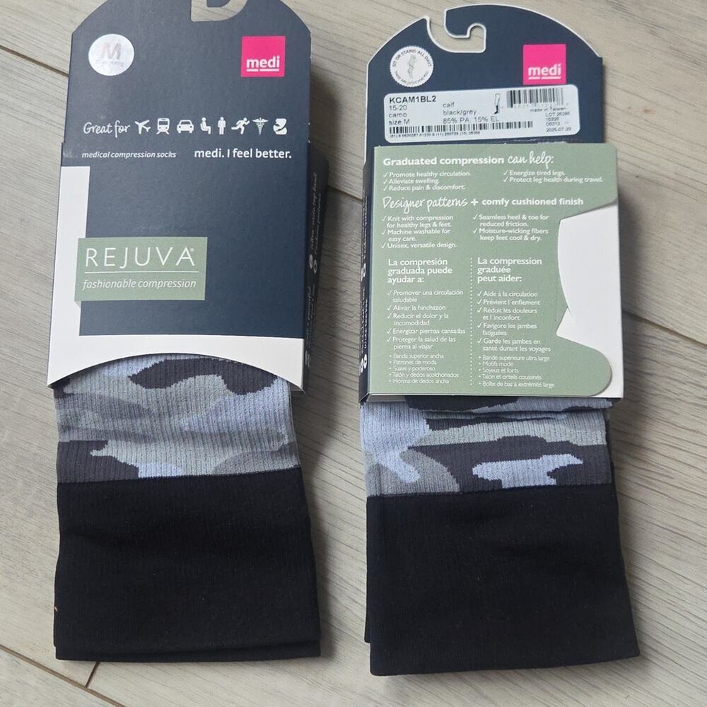 ❤️NWT❤️ Black and Gray Camouflage Compression Socks